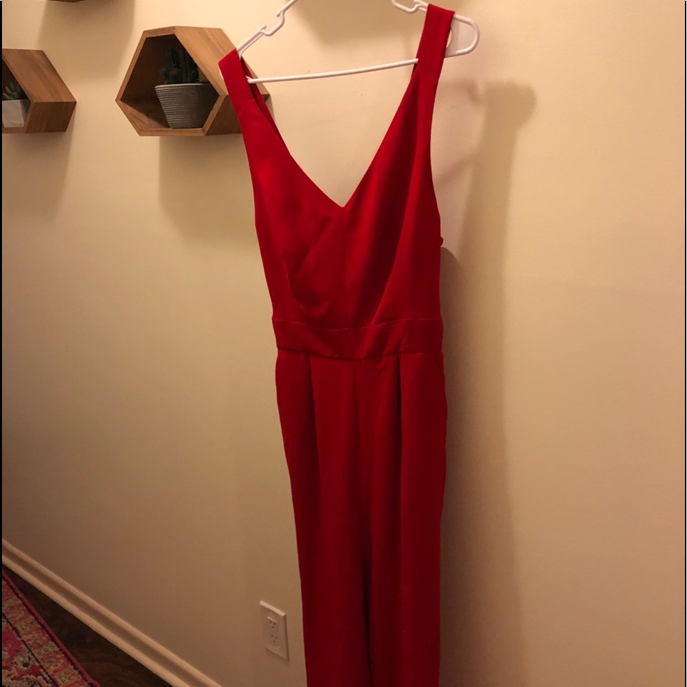 Tahari red jumpsuit
